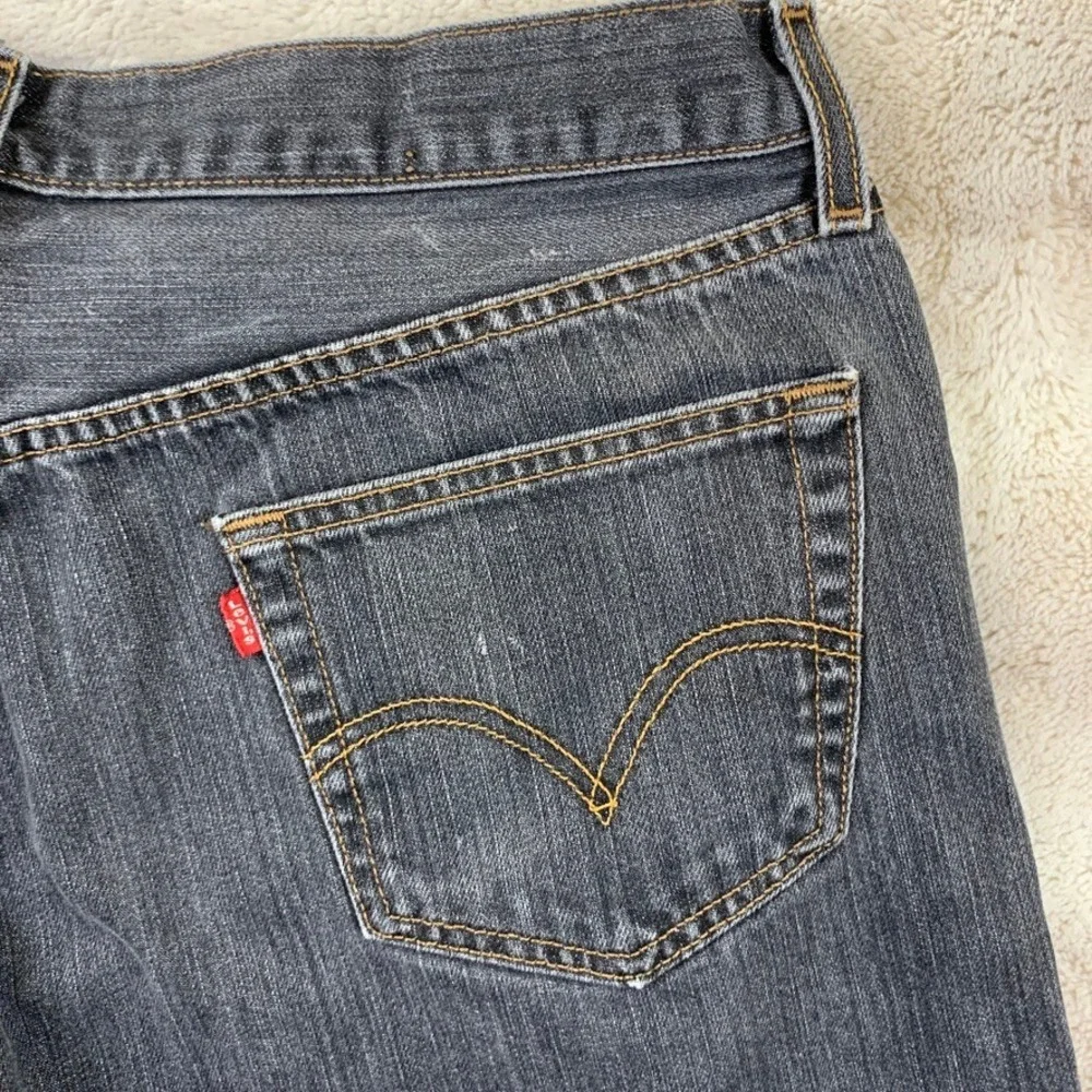 Levis 501 Mens Original Fit‎ Button Fly Faded Black Jeans 34x27 Straight Leg